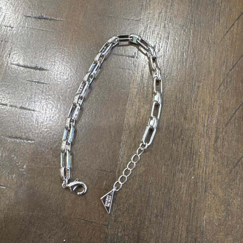 Sterling Forever Rhodium Plated Chain Bracelet with Triangle Charm